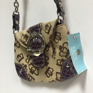 Kathy Van Zeeland Purple Tan Crossbody Bag